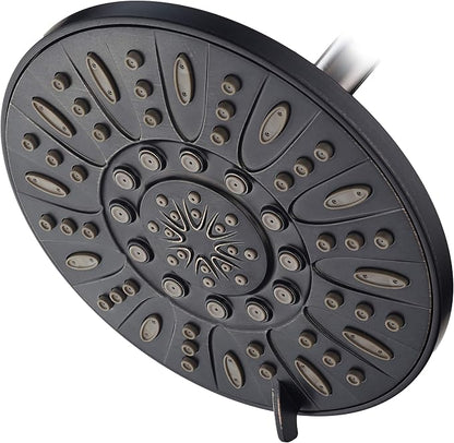 AquaDance OIL RUBBED BRONZE High Pressure 6-Setting 7" Rain Shower Head – Angle Adjustable, Anti-Clog Showerhead Jets, Tool-Free Installation - USA Standard Certified - U.S. Brand | Angle Adjustable with Extra-wide Flow Coverage & High Precision Anti-c...