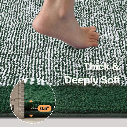 36x24 Large Bathroom Rugs Washable Non Slip, Dark Green Bath Mat for Bathroom Floor Tub, Soft Absorbent Quick Dry Mats for Shower, Bathtub,Home Decor