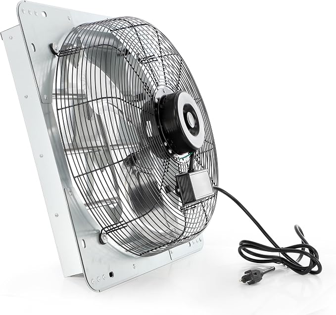 Vie Air Shutter Exhaust Fan with Power Cord – High-Performance Ventilation for Indoor/Outdoor Spaces, Energy-Efficient Cooling - Vent fan for Commercial, Greenhouse, Attic, Shed & Shop (18 Inch)
