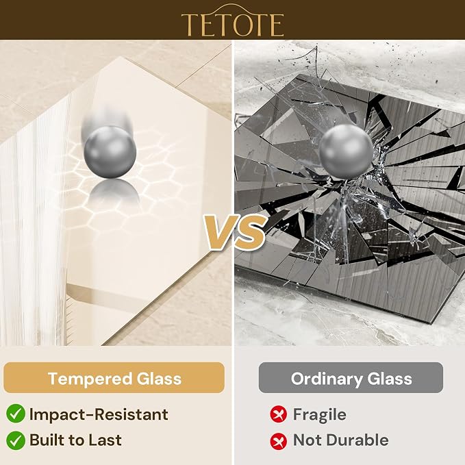 Frameless Mirror 2 Packs 16" x 24" Tempered Vanity Mirror for Bathroom, Bedroom, Living Room, Entryway, Hallway, Home Gym, Vertically/Horizontally