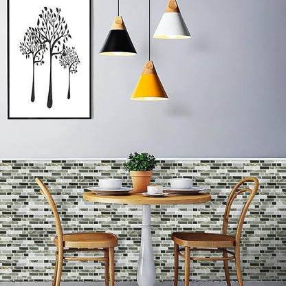 STICKGOO Thicker Design Peel and Stick Tile Backsplash, 12”×12”Stick on Backsplash for Kitchen, Self Adhesive Tile for Kitchen Backsplash and Bathroom(10 Sheets, Mixed Green)