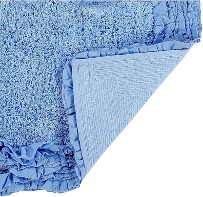 Better Trends 30” Heart Shaped Rugs 100% Cotton Soft Non Slip Doormat Washable Water Absorbent Rugs for Home Entrance Bathroom Shower Floor Decor, Gray Shaggy Border Collection