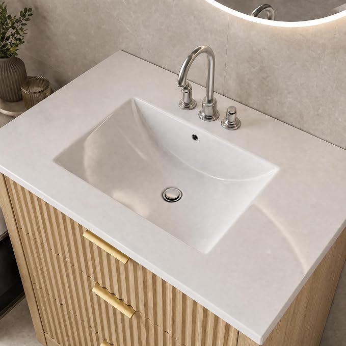 GarveeHome 36 Inch Bathroom Vanity with Sink, Fluted Bathroom Sink Cabinet