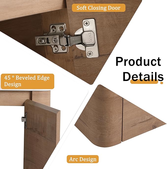 Malwee 24" Floating Bathroom Vanity with Sink, 24 Inch Wall Mounted Bathroom Cabinet Combo, Modern Single Sink Bath Storage Vanity Set, with 1 Soft Close Door and Ceramic Vessel Basin Top(24-400