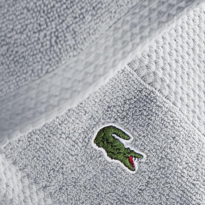 Lacoste Heritage 100% Supima Cotton Bath Sheet, White, 35" x 70" – Highly Absorbent & Quick Drying, Premium Super Soft Bath Towel, Bathroom Essential, Gift for All Occasions, Machine Washable