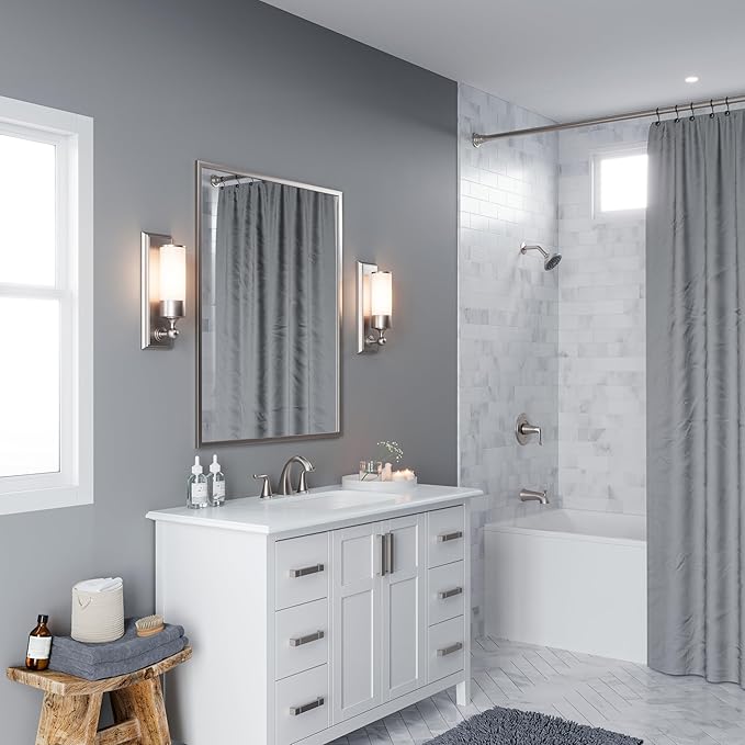 Pfister Willa Bathroom Sink Faucet, 8-Inch Widespread, 2-Handle, 3-Hole, NSF Certified, Spot Defense Brushed Nickel Finish, LF049MALGS | (Pack of 3)