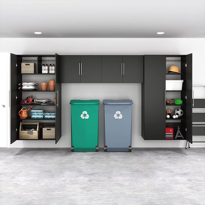 Prepac's HangUps Upper Storage Cabinet - Elegant and Spacious Wall Cabinets to Maximize Your Storage, 36" Size, Classic Black Finish