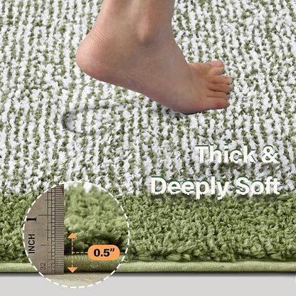 48x32 Large Bathroom Rugs Washable Non Slip, Olive Green Bath Mat for Bathroom Floor Tub, Soft Absorbent Quick Dry Mats for Shower, Bathtub,Home Decor