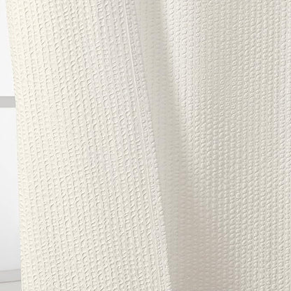 OVZME Berry Cream Shower Curtain, Embossed Textured Fabric Shower Curtain for Bathroom - Soft Cloth & Hotel Spa Luxury, Water Repellent, Machine Washable Long Shower Curtain, 72X78, Cream