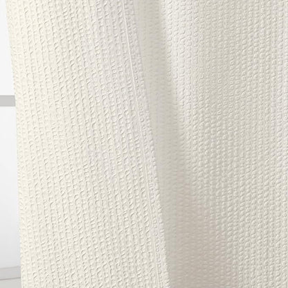 Berry Extra Long Cream Shower Curtain 96 Inch Long, 3D Embossed Texture Fabric Bathroom Shower Curtain, Large Hotel Bath Curtain with 12 Holes, Washable Cloth Shower Curtains, 72x96, Cream