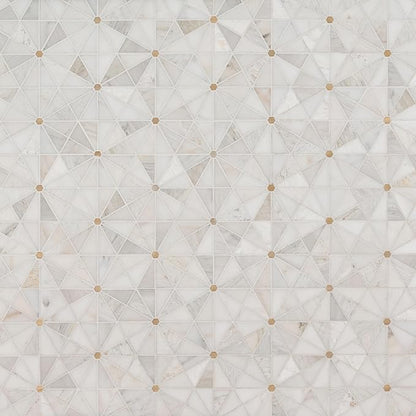 MSI Elegante Pinwheel Gold Natural Stone Mosaic Tile Sample, Mesh-Mounted, for Kitchen Backsplash, Bathroom, Floor, Shower, and Accent Wall