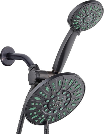 AquaDance Antimicrobial High Pressure 7" Rain & Handheld Shower Head Combo | Enjoy More Power & Better Shower Hygiene with Lifetime Antimicribial Nozzle Protection from Mold, Mildew & Bacteria - Bronze