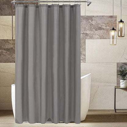 ALYVIA SPRING 72x96 Extra Long Waterproof Fabric Shower Curtain Liner Grey | 3 Magnets, Soft Cloth & Hotel Quality, Machine Washable, Light-Weight, Extra Long Size