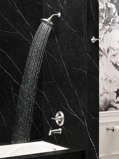 Moen Halle Spot Resist Brushed Nickel Tub and Shower Trim Kit Featuring Showerhead, Lever Handle, and Tub Spout with Posi-Temp Valve Included, 82970SRN