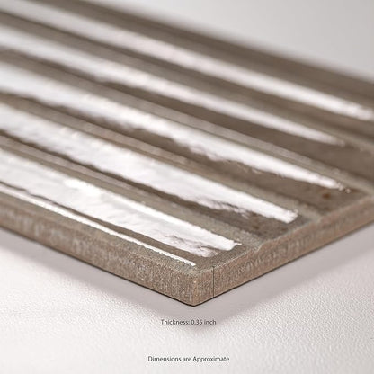 MSI Marino Silken Fog Glossy Porcelain Fluted Wall Tile for Bathroom, Kitchen Backsplash, Accent Wall Tile, and Shower Wall Tile, Sample Tile