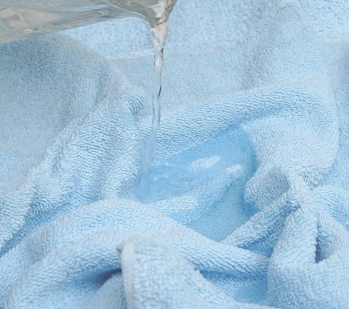 Looperry 6 Pack Small Bath Towel Set - 100% Cotton 23x46 Shower Towels in 450 GSM. Lightweight & Absorbent Quick Dry Gym Towel for Showering, Pet Drying, Spas & Salons. Terry Ringspun Towels (Aqua)