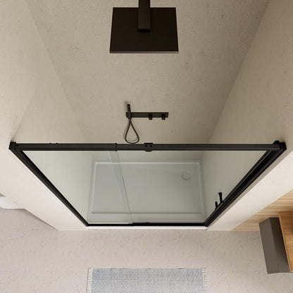 Royal Guard 50-54" W x 71" H Pivot Swing Glass Shower Door,Matte Black | Shower Doors with 4-Inch Adjustable Width, 6mm SGCC Tempered Glass, Reversible Installation,Magnetic Closing,Easy to Clearn