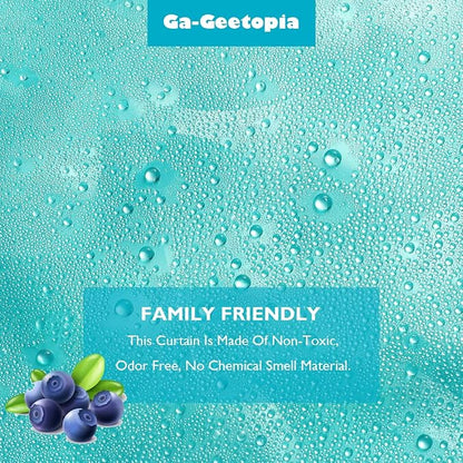 Ga-Geetopia EVA 3D Teal Pearl Water Cube Plastic Shower Curtain Liner - Premium Light Weight 72" x 72" Teal Bathroom Shower Showroom Curtain Liner with Rustproof Metal Gromments and Weighted Magnet