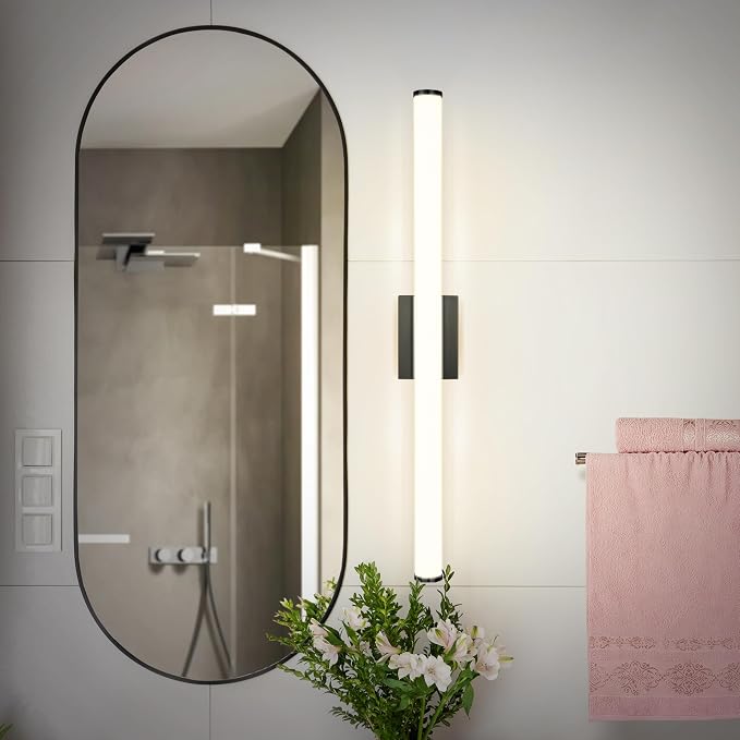 ASD 36" LED Linear Vanity Light Fixture, Modern Bathroom Sconce — 3 Color 3000K-5000K, Dimmable, 30W 2100LM, Energy Star & ETL Listed — Over Mirror Makeup Slim Bar for Bedroom, Cabinets — Black