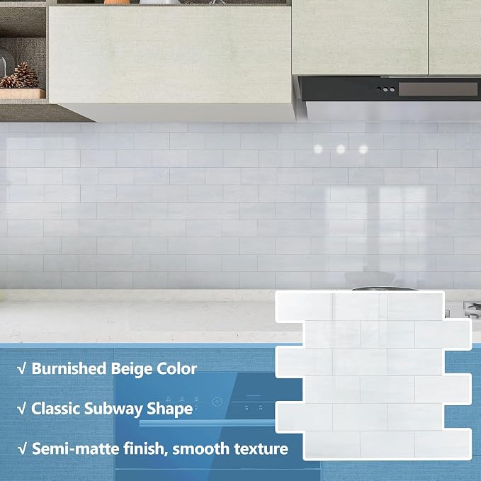 2026 New Upgrade Peel and Stick Backsplash Tile, Peel and Stick 11.34" X 11.57" Wall Tile for Kitchen, Bathroom, Fireplace, Laundry (Polished Marble White Blue, 5 Packs)