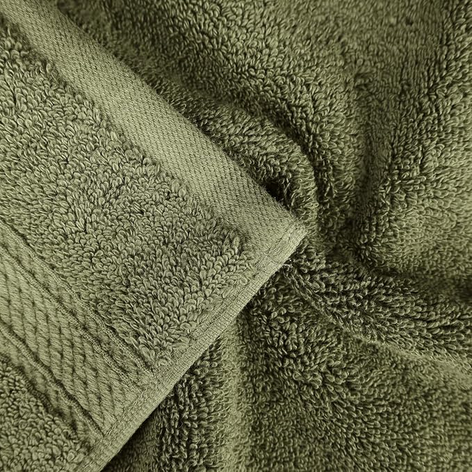 SUPERIOR Egyptian Cotton Pile Plush Bath Sheet, 2 Piece Set, Forest Green | Highly Absorbent, Ultra Soft Luxury 800 GSM Towel Set for Bathroom, Shower, Hotel Essentials Oversize Plush Madeline Towels