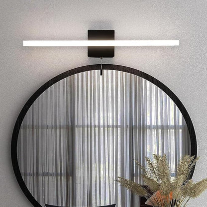 24 Inch LED Bathroom Light Bar Over Mirror, Modern Vanity Light with Pull Chain Switch On/Off, Black Wall Light Fixture, Cool White 6000K
