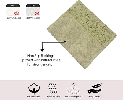 Home Weavers Bell Flower Collection 100% Cotton Tufted Bath Rugs, Extra Soft and Absorbent Bath Rugs, Non-Slip Bath Mats, Machine Washable, Bath Mats for Bathroom Floor and Tub, 25"x25" Heart, Green