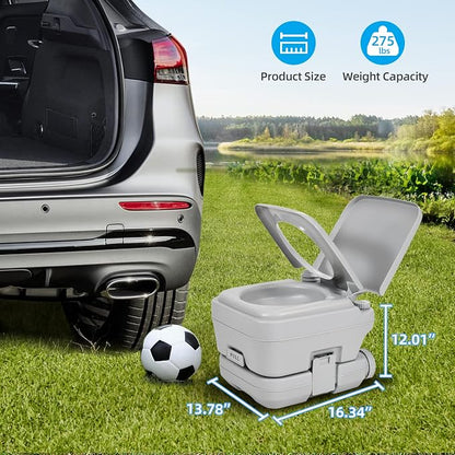 YITAHOME 2.6 Gallon Portable Toilet for Camping | RV Travel Potty with Press Flush Pump, Anti-leak Seal Ring for Travel, Boating, Hiking, Trips