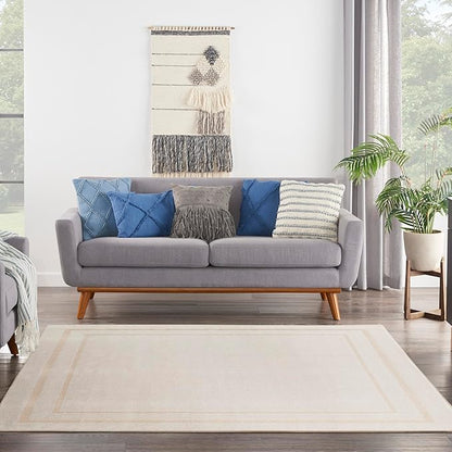 Nourison Home Nourison Essentials Ivory Gold 9' x Square Area Rug - Easy Clean, Non Shedding, Bed Room, Living Room, Dining Room, Kitchen (9' x Square)