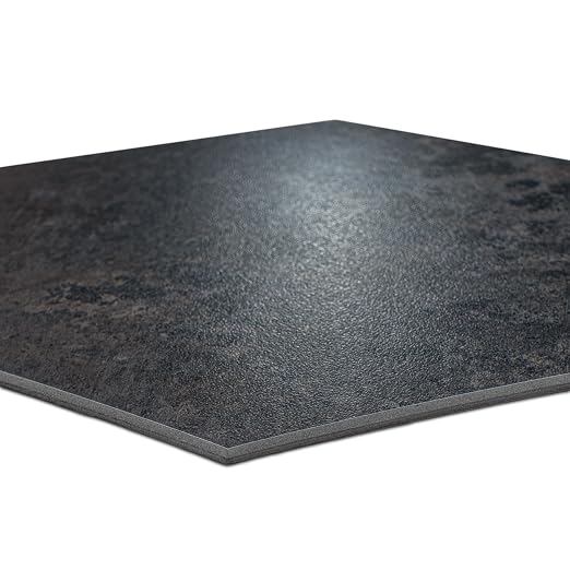 W&S 1-Sheet Faux Stone Peel and Stick Floor, Dark Grey Peel and Stick Backsplash, Stick on Brick Accent Wall,Self Adhesive Thicker Tile for Kitchen Bathroom,Bedroom,Waterproof Flooring Tiles