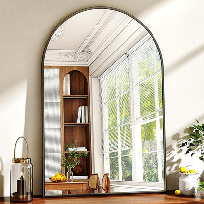20"x30" Black Arched Bathroom Mirror - Wall Mirror for Bathroom, Metal Frame Vanity Mirror, Dresser Mirror, Arch Decorative Mirrors for Living Room, Bedroom, Entryway, Mantle
