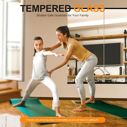 Home Gym Mirror, 48''x24''x2PCS, Large Full Body | Tempered Glass, Frameless, Wall-Mounted, For Gym, Yoga, Garage, Bedroom, Bathroom