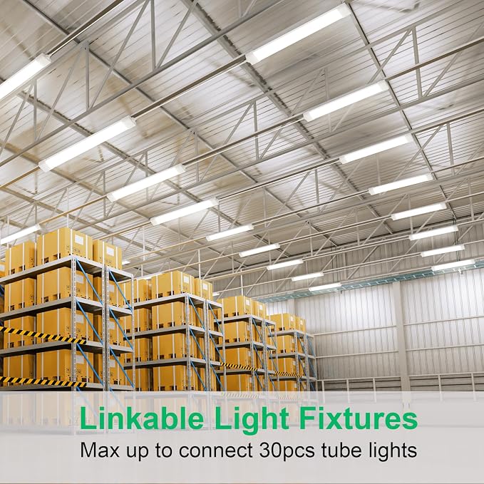 LED Shop Light Fixture, 2FT Linkable 18W Plug in Wall Light, 5000K Closet Light for Workbench Kitchen Basement, Under Cabinet Lighting, LED Tube Light Fixture with Plug, Triproof, White | Closet Light for Workbench Kitchen Basement, Under Cabinet Light...