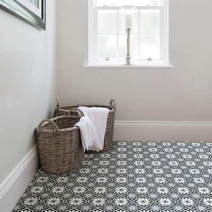 FloorPops FP2944 Sevilla Peel & Stick Floor Tiles, Multicolor (Pack of 6)