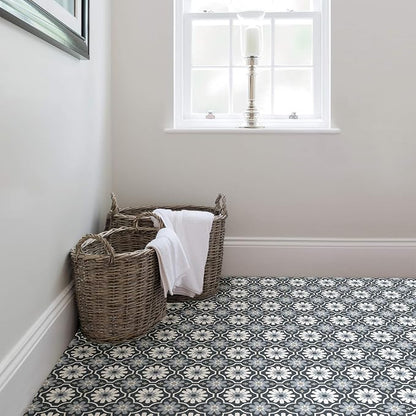 FloorPops FP2944 Sevilla Peel & Stick Floor Tiles, Multicolor (Pack of 6)