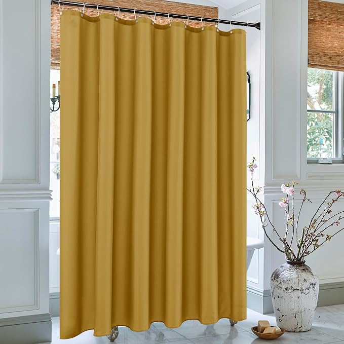 Fabric Shower Curtain Liner 72x72 Inch-Gold Standard Size Shower Liners | Hotel Quality Water Resistant Shower Liners for Bathroom-Machine Washable Cloth Polyester Bath Curtain-Rental Apartment Home