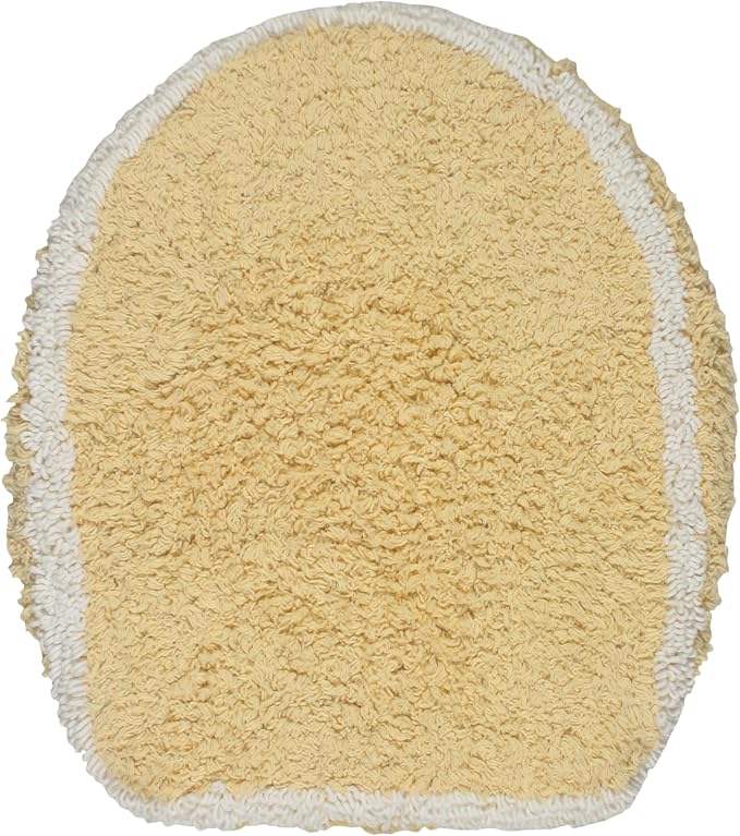 Home Weavers Allure Collection Toilet Lid Seat Cover, Elastic Edges, 100% Cotton Soft Universal Fit for Standard Oblong Round Elongated Bath Room Bowl Lids, Washable, 18"x18" Toilet Lid Cover, Yellow