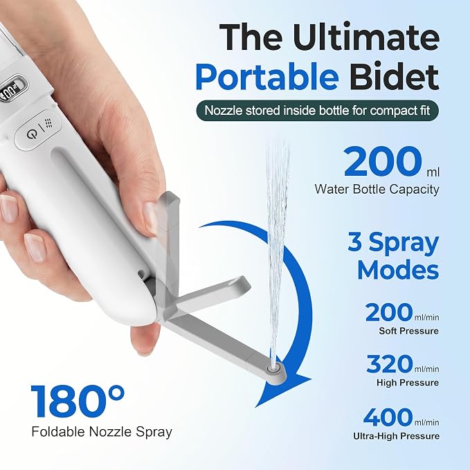 Electric Portable Bidet for Travel, Rechargeable for Women Postpartum, Period & Hygiene