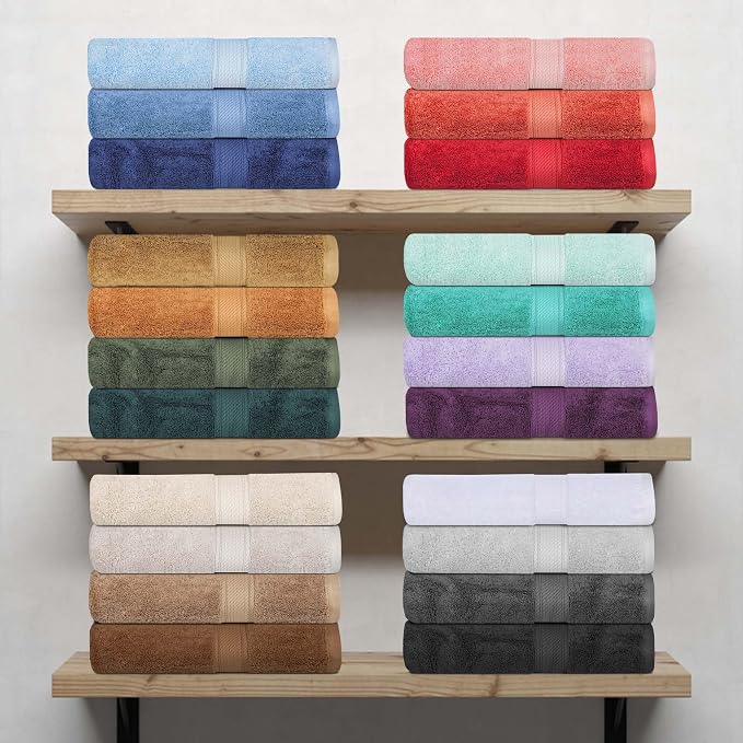 SUPERIOR Egyptian Cotton Plush & Absorbent, Hand Towel Set of 4, Charcoal | Quick Dry, Soft Luxury Towel Set, Bath Essentials for Bathroom, Guest Bath, Spa, 4 Piece Set, Madeline Towels