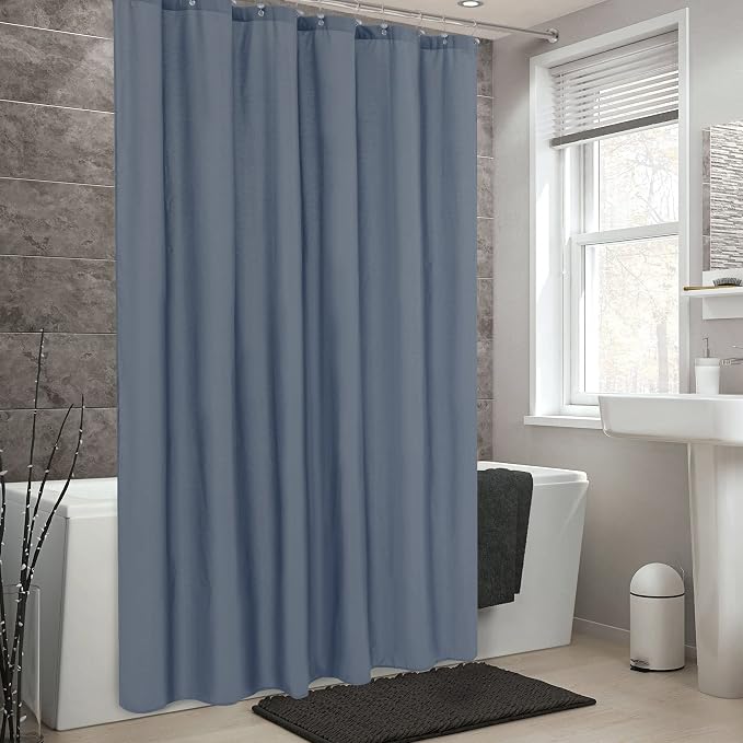 ALYVIA SPRING Waterproof Fabric Shower Curtain or Liner Stone Blue, 72x72 | 3 Magnets, Soft Cloth & Hotel Quality, Machine Washable, Light-Weight, Standard Size