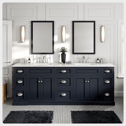 Eviva Epic 84 in. Double Sink Charcoal Gray Bath Vanity with White Carrara Quartz Top