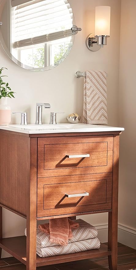Moen Genta LX Modern Single Kitchen or Bathroom Towel Bar, 6.8-Inch, Chrome, BH3886CH (Pack of 2)