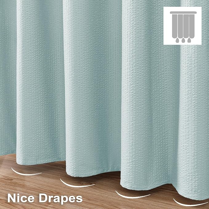 Small Stall Shower Curtain - Embossed Textured Bathroom Curtain, 36 x 72 Shower Curtain for RV Camper, Machine Washable Water Resistance, Light Green