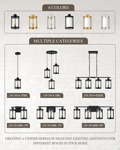4-Light Oil Rubbed Bronze Bathroom Light Fixtures Over Mirror with Clear Glass and Metal Cage Shade, 29" UL-Listed Modern Farmhouse Wall Sconce for Bath, Hardwire E26, OS-3014ORB-4W