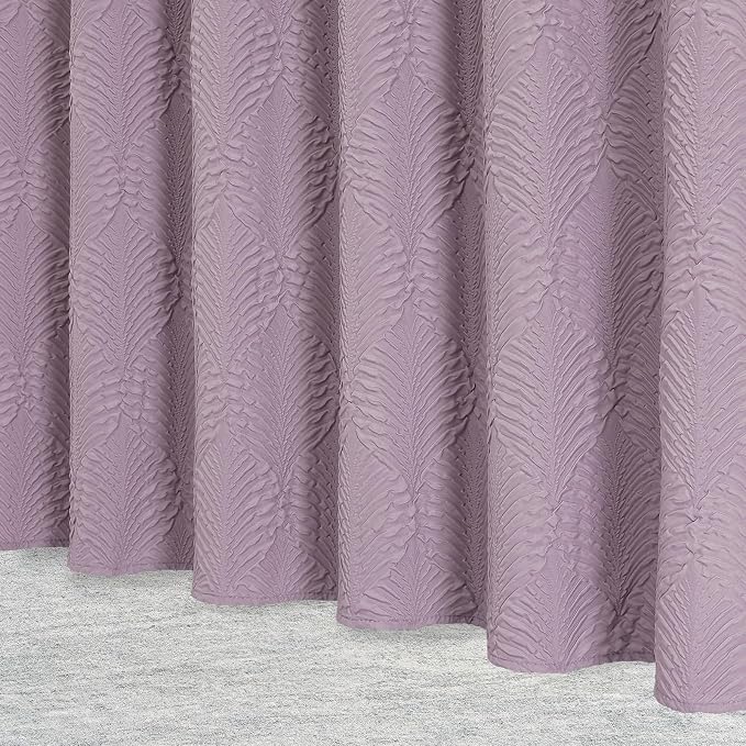 36x72 Small Stall Shower Curtain, Lavender Embossed Half Bath Curtain