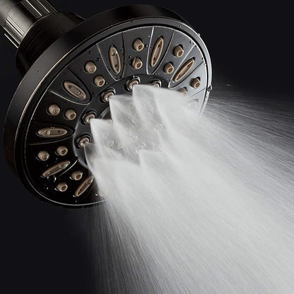 AquaDance for California - Oil Rubbed Bronze High Pressure 6-Setting 4" Shower Head – Angle Adjustable, Anti-Clog Showerhead Jets, Tool Free Install-USA Standard Certified-Top U.S. Brand – 1.8 GPM