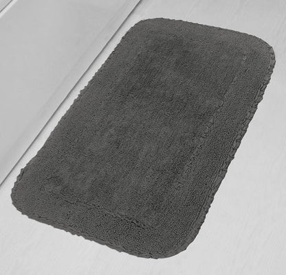 Home Weavers Radiant Collection 100% Cotton Bathroom Rugs Set, Machine Washable Rug, Extra Soft and Absorbent Bath Rug, Kitchen Mat, Bath Mat Set, Bath Floor Mat Non Slip, 24"x40" Rectangle, Gray