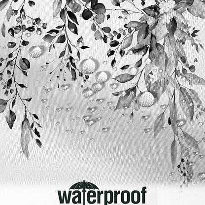 Eucalyptus Shower Curtain, Watercolor Black Leaves on The Top Plant with Floral Bathroom Curtain Bathtub Home Decor Waterproof Fabric Machine Washable with 12 Hooks