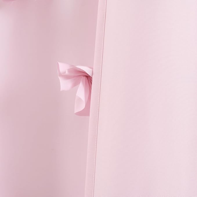 Lush Decor Riley Shower Curtain, 72" W x 72" L, Lilac - Bathroom Curtain - Coquette Decor - Bow Shower Curtains - Cottage Core - Fabric Shower Curtains