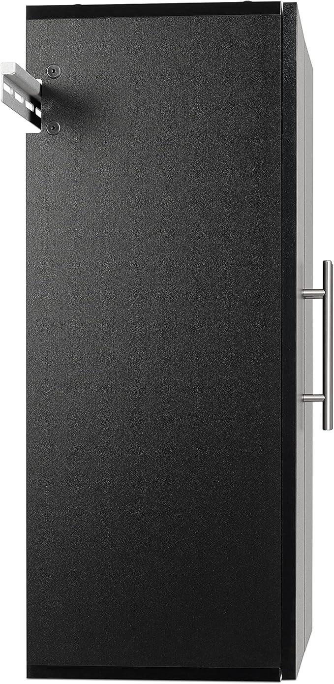 Prepac HangUps 24” Wall Mount Storage Cabinet, Ideal Bathroom, Laundry, Kitchen, Office, Garage Cabinet for Organization and Extra Storage, Attaches to Wall Mounted Rail, 24”W x 30”H, 12”D, Black